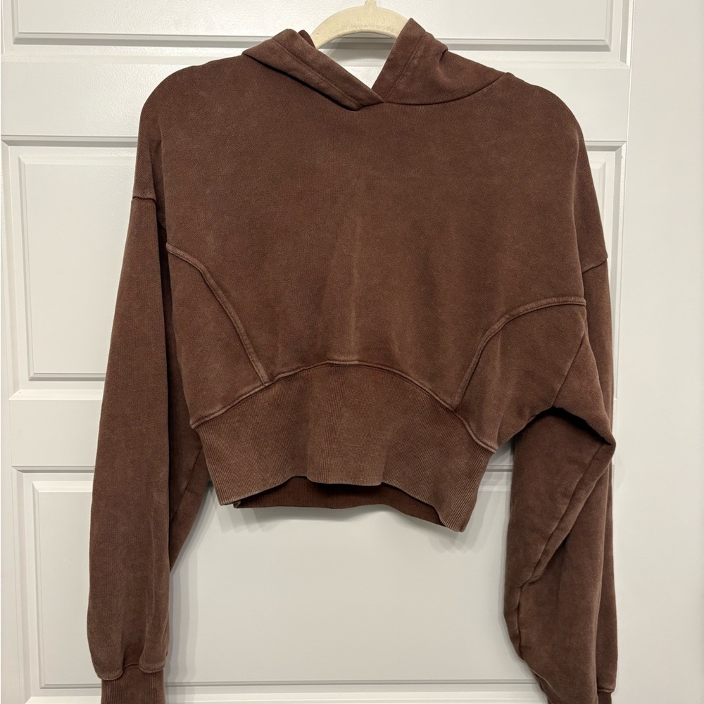 Brown Cropped Hoodie